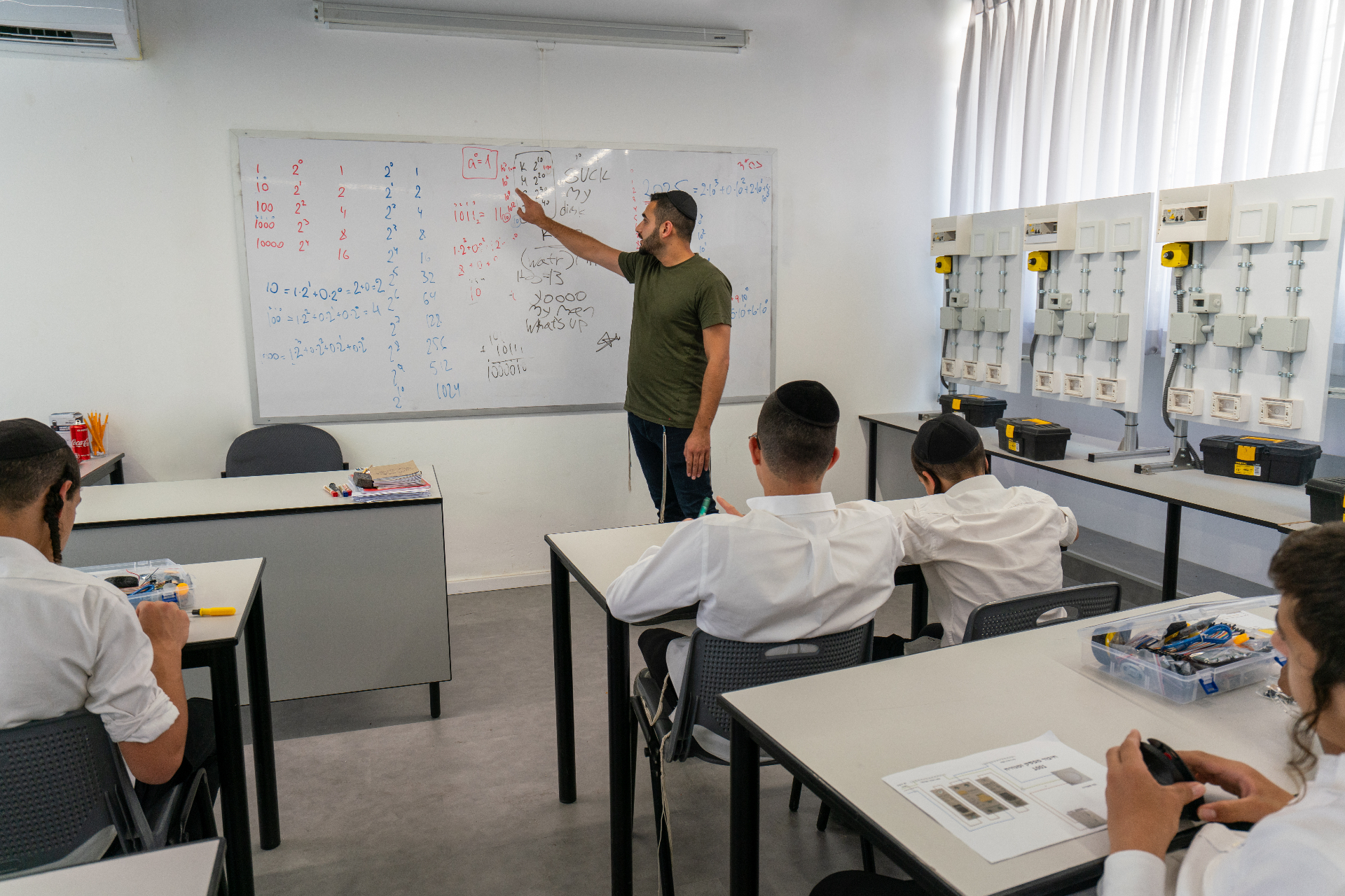 שיעור מתמטיקה על הלוח